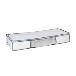 WENKO Boîte vacuum Soft Box dessous de lit, Transparent, Blanc, Rectangulaire, Polyéthylène, Polypropylène (PP), Monochromati ...