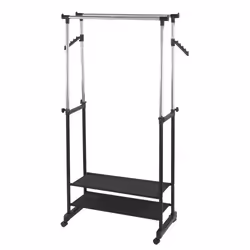 WENKO 4008838759707, Porte-vêtements, Métal, Plastique, Noir, Gris, 900 mm, 430 mm, 1690 mm