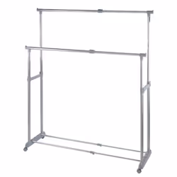 WENKO 4364500100 Twin Bars Portant 87 x 21,5 x 8,5 cm, Valet de nuit, Acier inoxydable, Gris, 1630 mm, 440 mm, 1680 mm