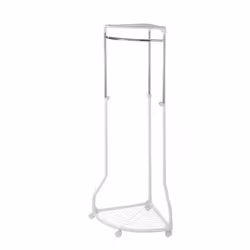 WENKO Porte-vêtements Pointy pour le coin, Colonne, Métal, Chrome, Plastique, Blanc, 50 kg