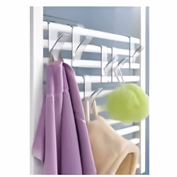 Crochet radiateur sèche serviette - WENKO - Lot de 6 - Plastique - Transparent - 2.5x10.5x7 cm