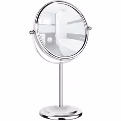 Le beau miroir cosmétique en acier chromé donne des notes de charme à la salle de bain. Grâce à sa surface de miroir 1:1 et a ...