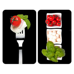 WENKO Caprese planche à découper pour cuisine Rectangulaire Plastique, Verre trempé Multicolore