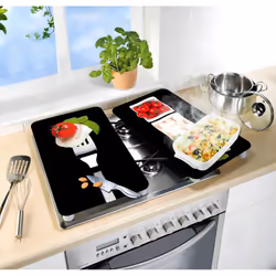 WENKO Caprese planche à découper pour cuisine Rectangulaire Plastique, Verre trempé Multicolore