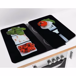 WENKO Caprese planche à découper pour cuisine Rectangulaire Plastique, Verre trempé Multicolore