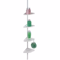 Cette étagère d'angle douche ou baignoire s'adapte parfaitement dans toutes les salles de bain. Grâce à quatre tablettes de r ...