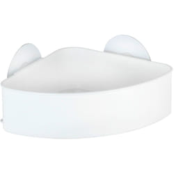 Etagère d'angle douche Osimo, étagère angle salle de bain, fixation sans perçage Static-Loc®, Plastique, 14x9,5x17,5 cm, Blanc - Wenko