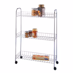 Etagère à roulettes gain de place - Acier chromé