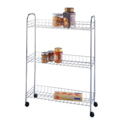 Etagère à roulettes gain de place - Acier chromé