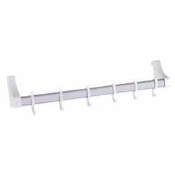 WENKO Tringle de porte alu blanc, Intérieure, Patère, Blanc, Acrylonitrile-Butadiène-Styrène (ABS), Aluminium, Plastique, 40  ...
