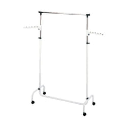 Penderie vêtements avec portant vêtement rotatif, Trio, 4 roulettes, H118-165 cm