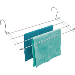 Sèche-linge pour radiateur Wenko Idéal aussi sur balcon, baignoire, camping-car, Etendage 2,40 mètres, Métal, 57 x 7,5 x 23 cm, Argent brillant