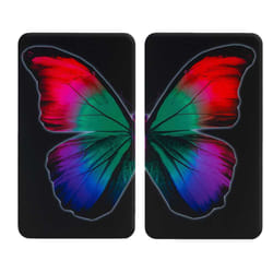 WENKO Papillon planche à découper pour cuisine Rectangulaire Verre, Plastique Multicolore