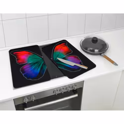 WENKO Papillon planche à découper pour cuisine Rectangulaire Verre, Plastique Multicolore