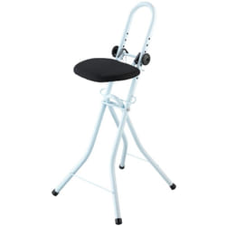 Wenko - Chaise pliante de repassage siège assis debout pour faciliter le repassage et les taches ménagères en hauteur, métal - siège coton, 46x93x45