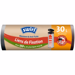 SWIRL - SWIRL SACS POUBELLE AVEC LIEN DE FIXATION XL 30L / 10 - 6780808 -Swirl sacs poubelle avec lien de fixation xl 30l 10  ...