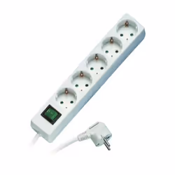 Vivanco 31045, 3 m, Type F, Plastique, Blanc, 5 sortie(s) CA, Blanc