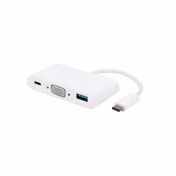 Vivanco IT-USBC VGA C HUB, Avec fil, USB 3.2 Gen 1 (3.1 Gen 1) Type-C, 60 W, Blanc, 5 Gbit/s, 2048 x 1152 pixels