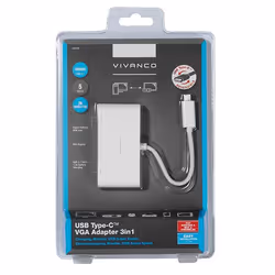 Vivanco IT-USBC VGA C HUB Avec fil USB 3.2 Gen 1 (3.1 Gen 1) Type-C Blanc