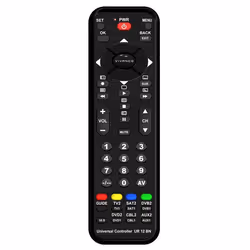 Vivanco UR 12 BN, CD/MD, DVD/Blu-ray, SAT, TV, Boitier décodeur TV, VCR, Appuyez sur les boutons, Noir