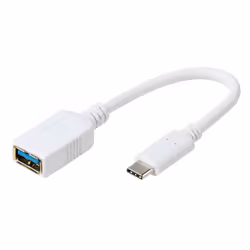 Vivanco DCAVVUSBC30A02W, 0,1 m, USB A, USB C, USB 3.2 Gen 1 (3.1 Gen 1), 5000 Mbit/s, Blanc