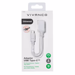 Vivanco DCAVVUSBC30A02W câble USB 0,1 m USB 3.2 Gen 1 (3.1 Gen 1) USB A USB C Blanc