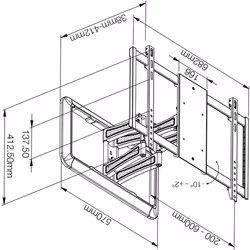 Vivanco 37989 support pour téléviseur 85" Titane