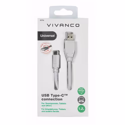 Vivanco DCVVUSBC20A12W câble USB 1,2 m USB C USB A Blanc