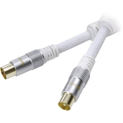 Vivanco - Câble de raccordement 43903 [1x antenne mâle 75 ω - 1x antenne femelle 75 ω] 1.50 m blanc