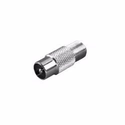 Vivanco F Short Adaptor, 1x F, 1x Coax, Chrome, 1 pièce(s)
