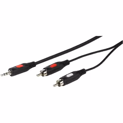 Vivanco 46031, 2 x RCA, Mâle, 3,5mm, Mâle, 2,5 m, Noir, Rouge, Blanc