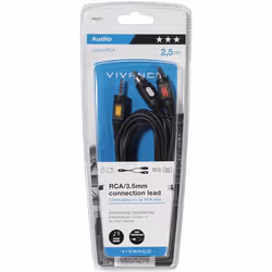 Vivanco 46031 câble audio 2,5 m 2 x RCA 3,5mm Noir, Rouge, Blanc