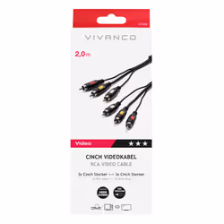 Vivanco 47/50 20AV câble audio 2 m 3 x RCA Noir