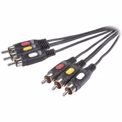 SpeaKa Professional SP-1300664, 5 m, 3 x RCA, 3 x RCA, Mâle, Noir, 1 pièce(s)