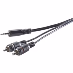 SpeaKa Professional SP-1300900, 2 x RCA, Mâle, 3,5mm, Mâle, 3 m, Gris