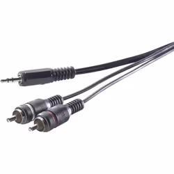 SpeaKa Professional SP-1300904, 2 x RCA, Mâle, 3,5mm, Mâle, 5 m, Gris