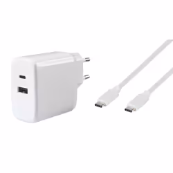 Vivanco Super Fast Dual Charger Set, Intérieure, Secteur, 1 m, Blanc
