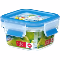 EMSA Clip & Close, Boîte, Rectangulaire, 0,85 L, Bleu, Transparent, Plastique, 4 h