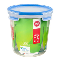 EMSA CLIP & CLOSE Rond Boîte 2 L Bleu, Transparent 1 pièce(s)