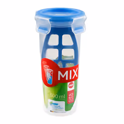 EMSA CLIP & CLOSE, Carafe, Rond, 0,5 L, Bleu, Transparent, Polypropylène (PP), Élastomère thermoplastique (TPE), Allemagne