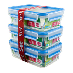 EMSA CLIP & CLOSE Rectangulaire Boîte 1 L Bleu, Transparent 3 pièce(s)