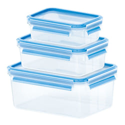 EMSA CLIP & CLOSE Rectangulaire Boîte Bleu, Transparent 3 pièce(s)