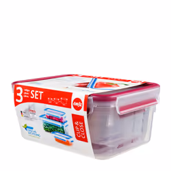 EMSA CLIP & CLOSE Rectangulaire Boîte Bleu, Transparent 3 pièce(s)