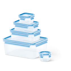 EMSA CLIP & CLOSE Rectangulaire Régler 3,7 L Bleu, Transparent 5 pièce(s)
