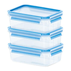 EMSA CLIP & CLOSE Rectangulaire Boîte 0,55 L Bleu, Transparent 3 pièce(s)