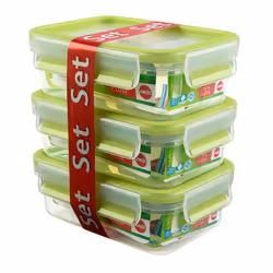 EMSA CLIP & CLOSE Rectangulaire Boîte 0,55 L Bleu, Transparent 3 pièce(s)
