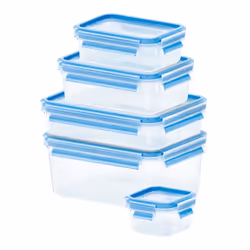 EMSA 512753 boîte hermétique alimentaire Rectangulaire Bleu, Translucide 5 pièce(s)