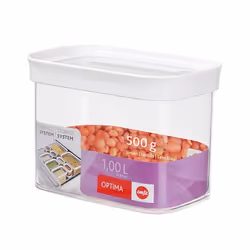 EMSA Optima, Boîte, Rectangulaire, 1 L, Transparent, Blanc, méthacrylate de méthyle styrène (MS), Élastomère thermoplastique  ...