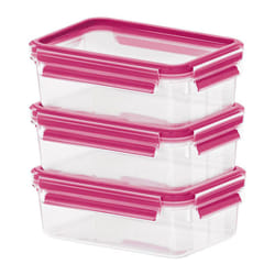 EMSA CLIP & CLOSE Rectangulaire Boîte 0,55 L Rose, Transparent 3 pièce(s)
