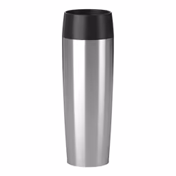 EMSA TRAVEL MUG Grande, Unique, 0,5 L, Noir, Acier inoxydable, Polypropylène (PP), Acier inoxydable, 12 h, 6 h